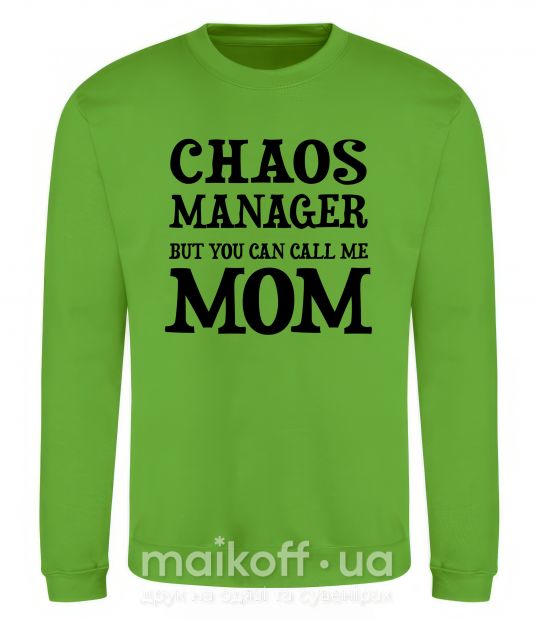 Світшот Chaos manager mom Лаймовий фото