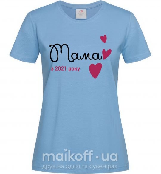 Женская футболка Мама з 2021 року Голубой фото