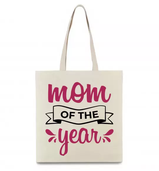 Еко-сумка Mom of the year Бежевий фото