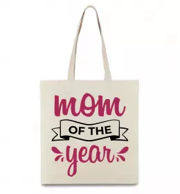 Еко-сумка Mom of the year Бежевий фото