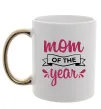 Чашка с цветной ручкой Mom of the year Золото фото