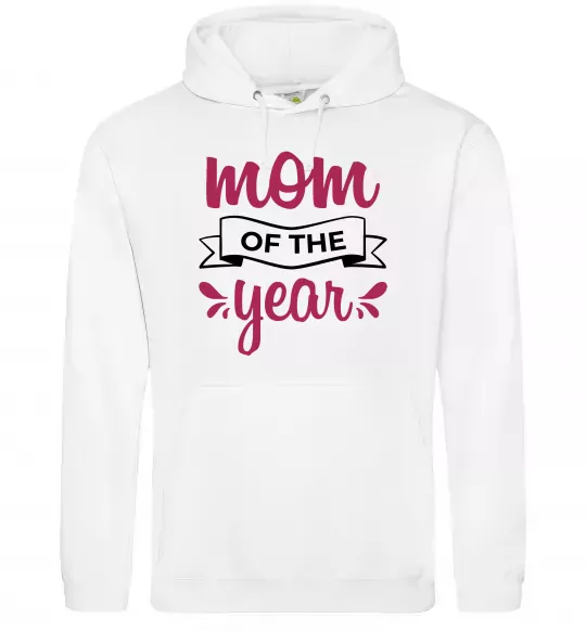 Женская толстовка (худи) Mom of the year Белый фото