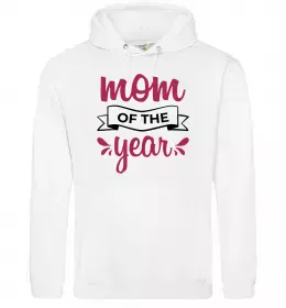 Женская толстовка (худи) Mom of the year Белый фото