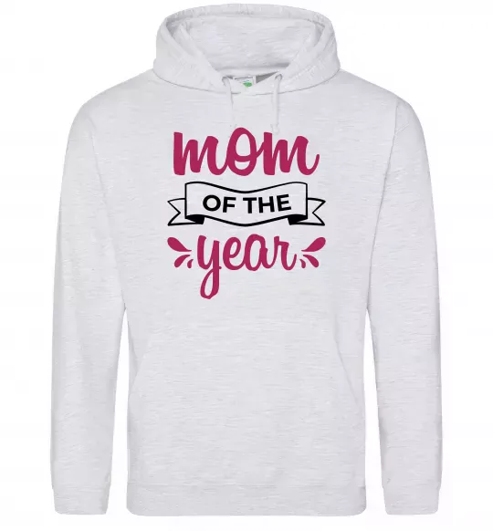 Женская толстовка (худи) Mom of the year Серый меланж фото