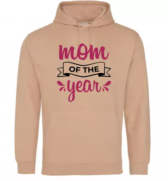 Женская толстовка (худи) Mom of the year Песочный фото