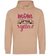 Женская толстовка (худи) Mom of the year Песочный фото