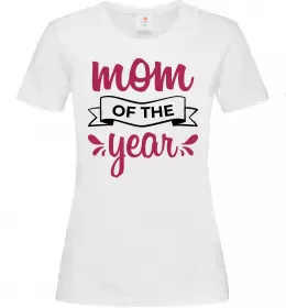 Жіноча футболка Mom of the year Білий фото