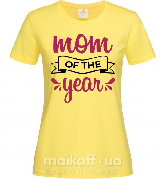 Жіноча футболка Mom of the year Лимонний фото