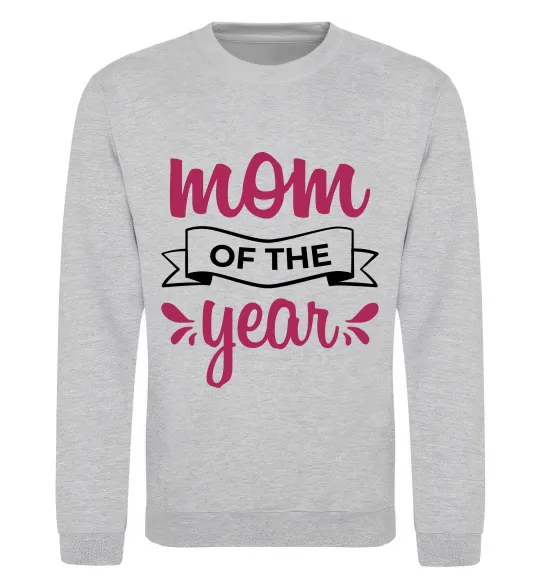 Свитшот Mom of the year Серый меланж фото