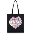 Еко-сумка Найкраща мама у світі з квітами Чорний фото