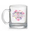 Чашка стеклянная Найкраща мама у світі з квітами Прозрачный фото