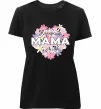 Женская премиум футболка Найкраща мама у світі з квітами Черный фото