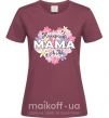 Жіноча футболка Найкраща мама у світі з квітами Бордовий фото