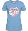 Женская футболка Найкраща мама у світі з квітами Голубой фото