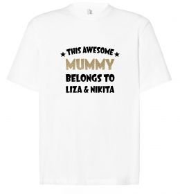 Футболка Оверсайз This mummy belongs to Liza and Nikita