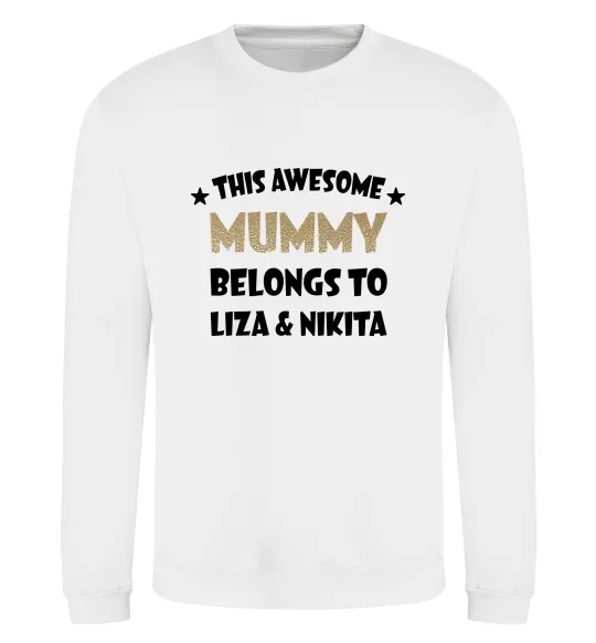 Світшот This mummy belongs to Liza and Nikita Білий фото
