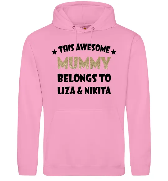 Жіноча толстовка (худі) This mummy belongs to Liza and Nikita Рожевий фото