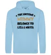 Жіноча толстовка (худі) This mummy belongs to Liza and Nikita Блакитний фото