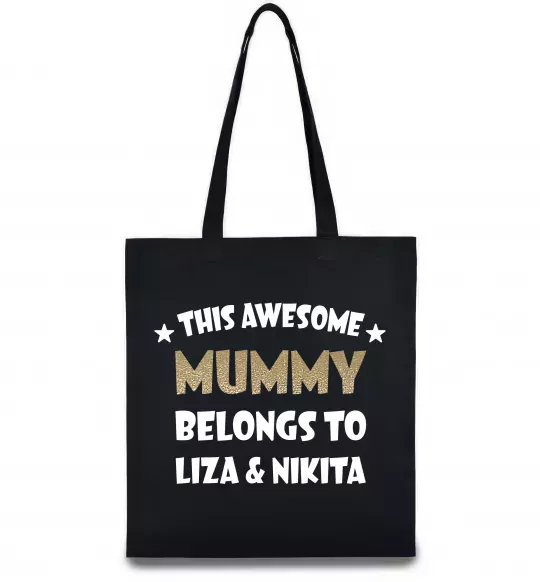 Эко-сумка This mummy belongs to Liza and Nikita Черный фото