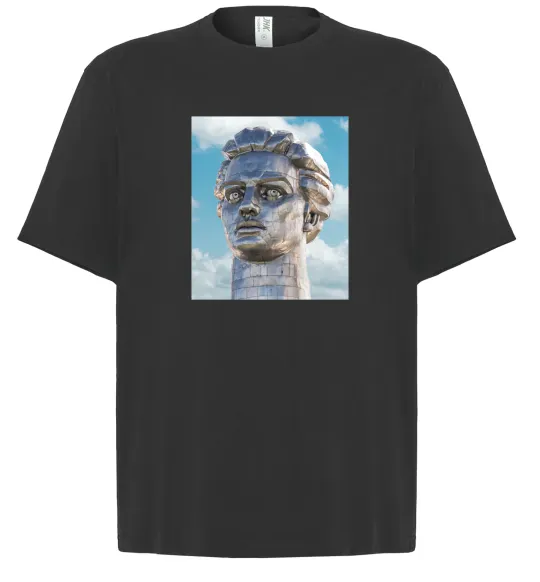 Футболка Оверсайз Батьківщина-Мати портрет Чорний фото