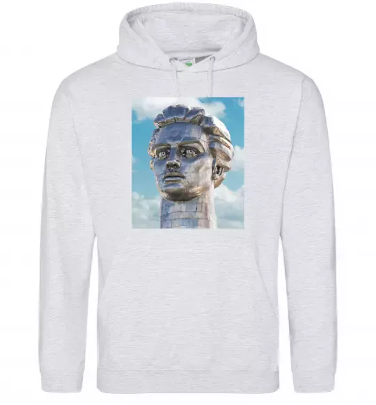 Мужская толстовка (худи) Батьківщина-Мати портрет Серый меланж фото