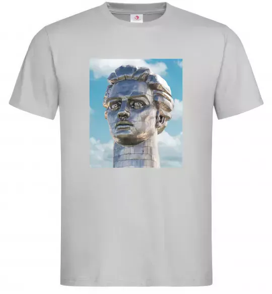 Чоловіча футболка Батьківщина-Мати портрет Сірий фото