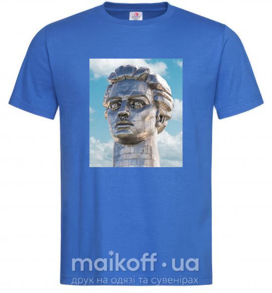 Мужская футболка Батьківщина-Мати портрет Ярко-синий фото