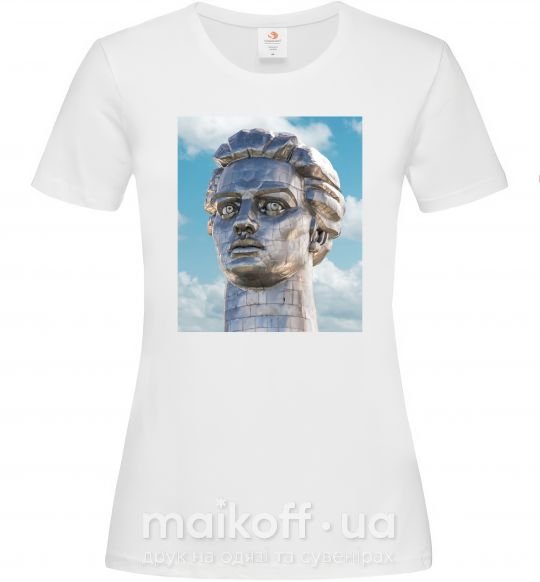 Жіноча футболка Батьківщина-Мати портрет Білий фото