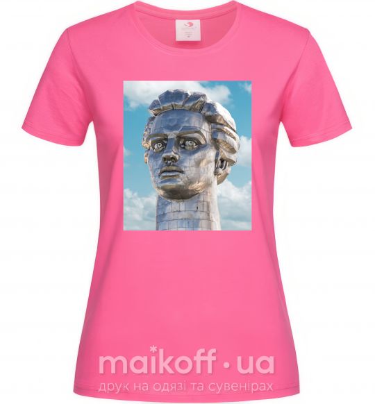 Жіноча футболка Батьківщина-Мати портрет Яскраво-рожевий фото