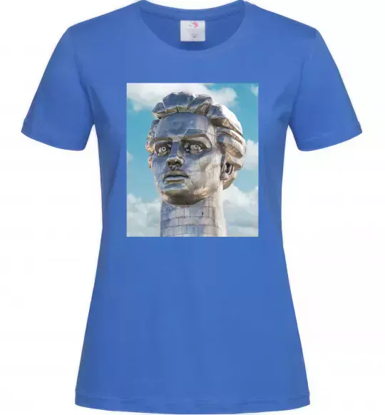 Жіноча футболка Батьківщина-Мати портрет Яскраво-синій фото
