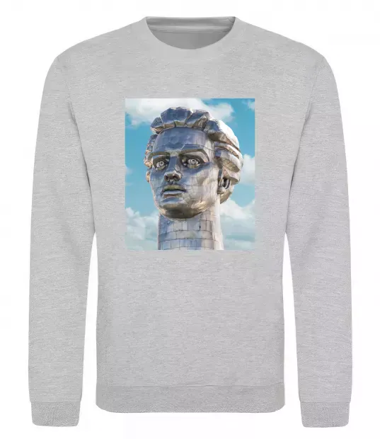 Світшот Батьківщина-Мати портрет Сірий меланж фото