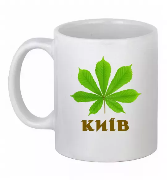Чашка керамическая Київ каштан Белый фото