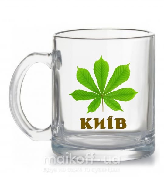 Чашка скляна Київ каштан Прозорий фото
