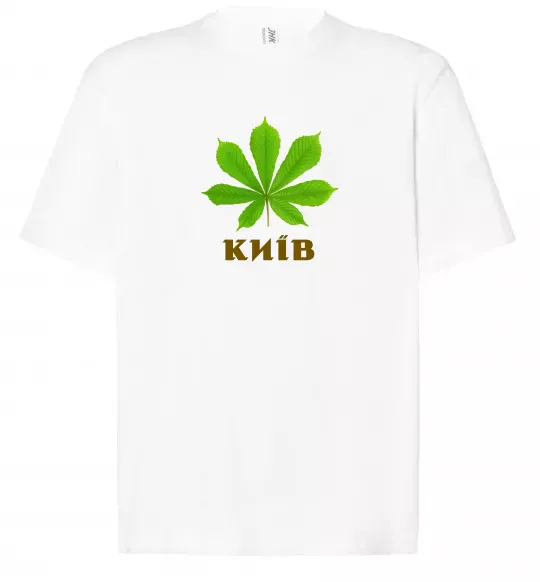 Футболка Оверсайз Київ каштан Белый фото