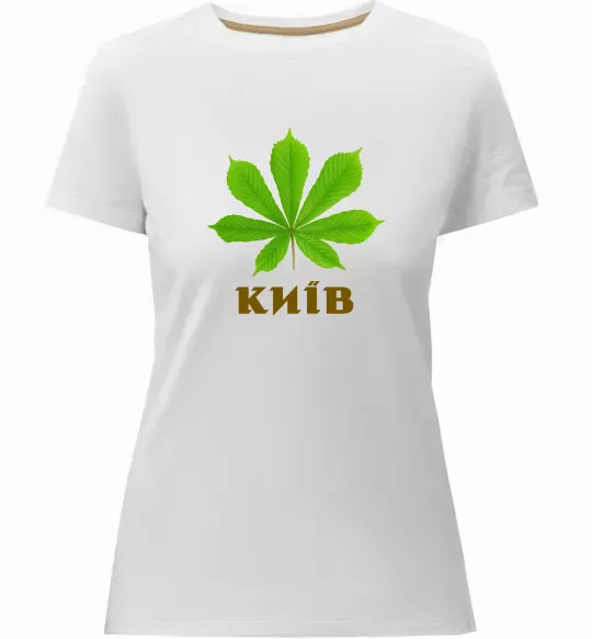 Женская премиум футболка Київ каштан Белый фото