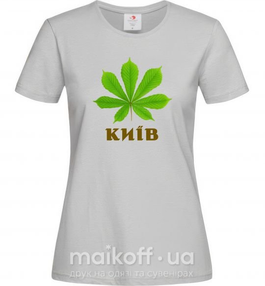 Жіноча футболка Київ каштан Сірий фото