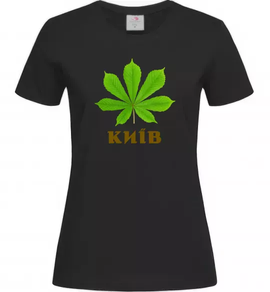 Женская футболка Київ каштан Черный фото