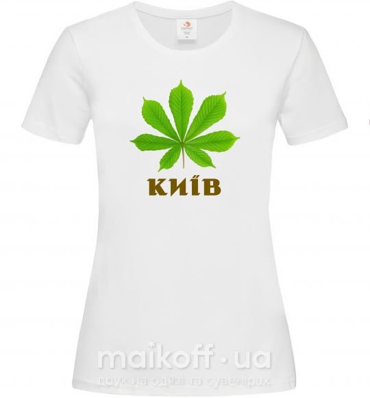 Жіноча футболка Київ каштан Білий фото