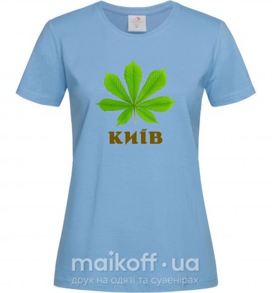 Жіноча футболка Київ каштан Блакитний фото