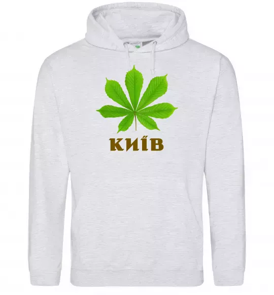 Чоловіча толстовка (худі) Київ каштан Сірий меланж фото