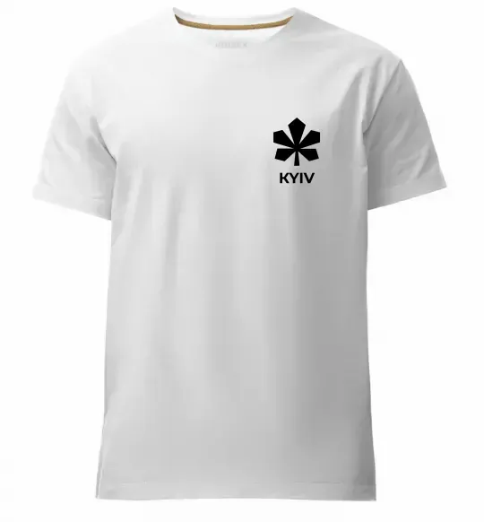 Мужская премиум футболка Київ каштан емблема Белый фото