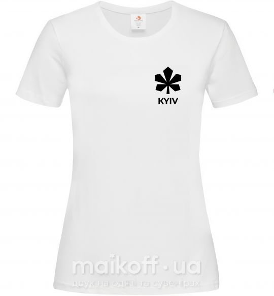 Женская футболка Київ каштан емблема Белый фото