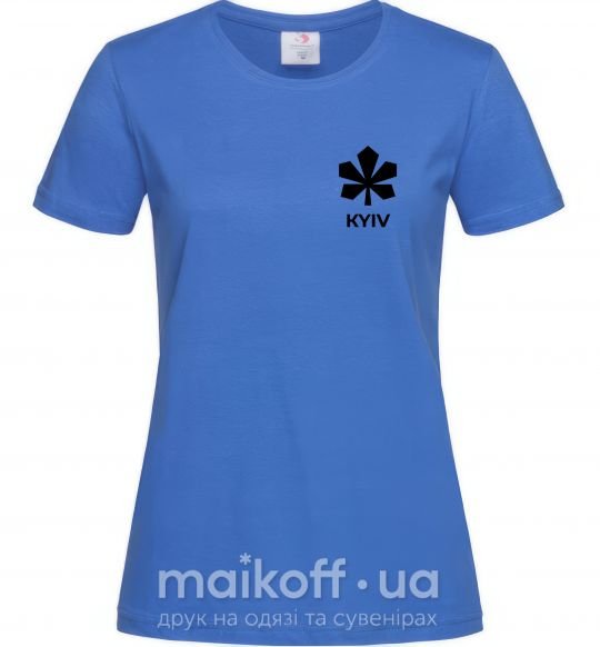Женская футболка Київ каштан емблема Ярко-синий фото