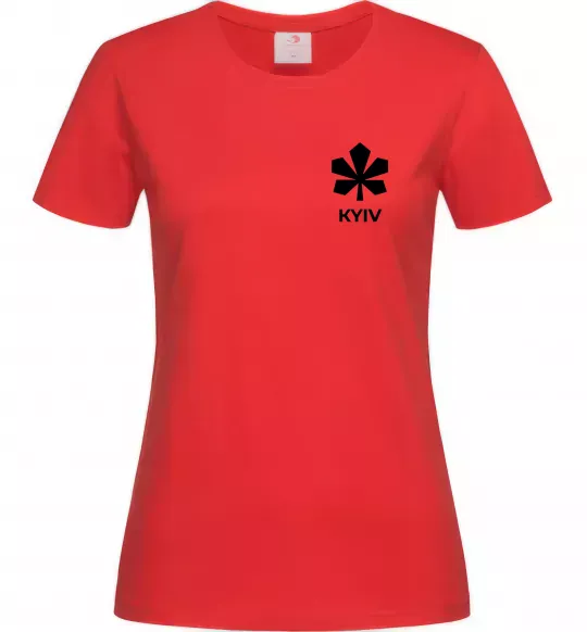 Жіноча футболка Київ каштан емблема Червоний фото