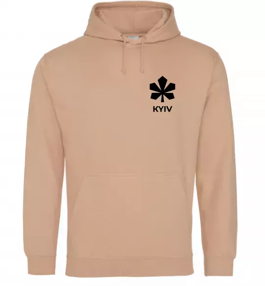 Мужская толстовка (худи) Київ каштан емблема Песочный фото