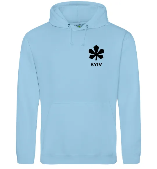 Мужская толстовка (худи) Київ каштан емблема Голубой фото