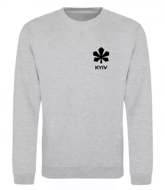 Світшот Київ каштан емблема Сірий меланж фото