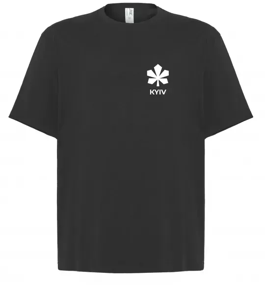 Футболка Оверсайз Київ каштан емблема Черный фото