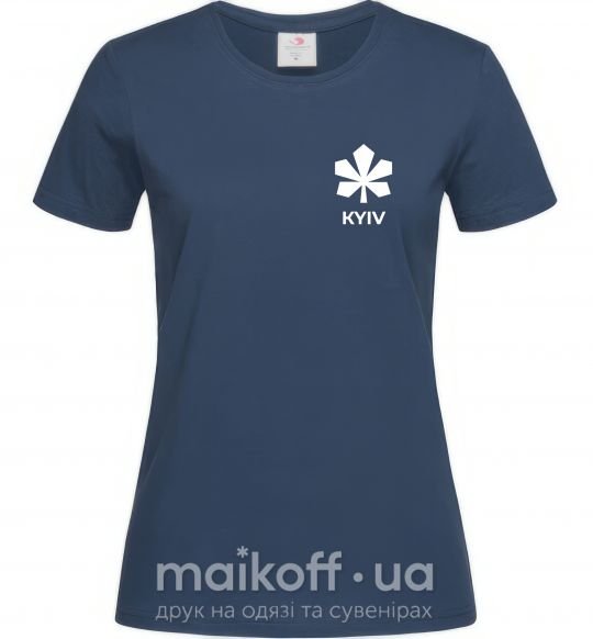 Женская футболка Київ каштан емблема Темно-синий фото