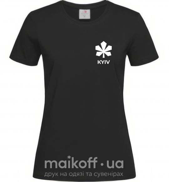 Женская футболка Київ каштан емблема Черный фото
